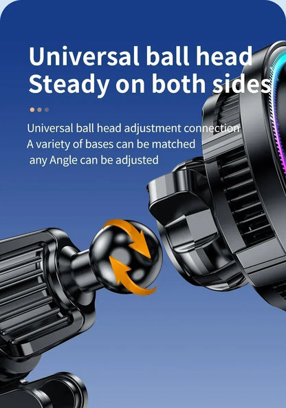 Car Phone Holder Stand Fast Charging Station Magnetic Ice Cooling Car Wireless Charger Dock for iPhone 17 16 15 14 13 Pro Max