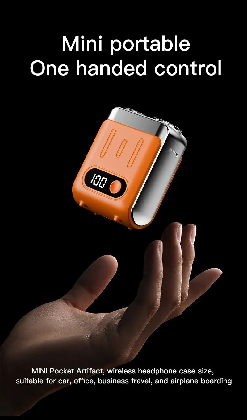 R20 Mini Electric Smart Shaver Shaver Digital Display Dual Blade Rechargeable Shaver Powerful Beard Trimmer Household Car Shaver