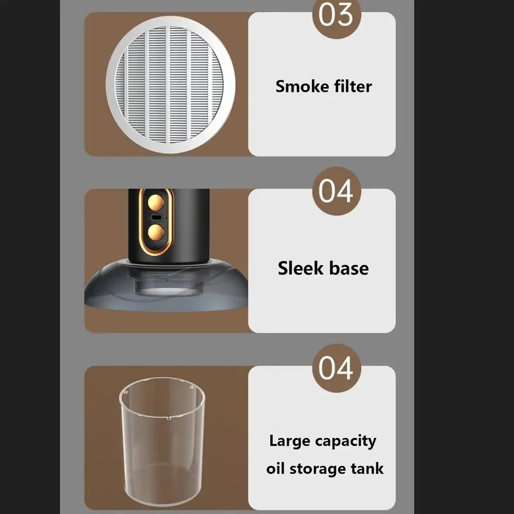 Portable Range Hood for Cooking Table Range Hood Vent Kitchen Hoods 2 Speed Exhaust Fan Retractable Negative Ion Air Purifier