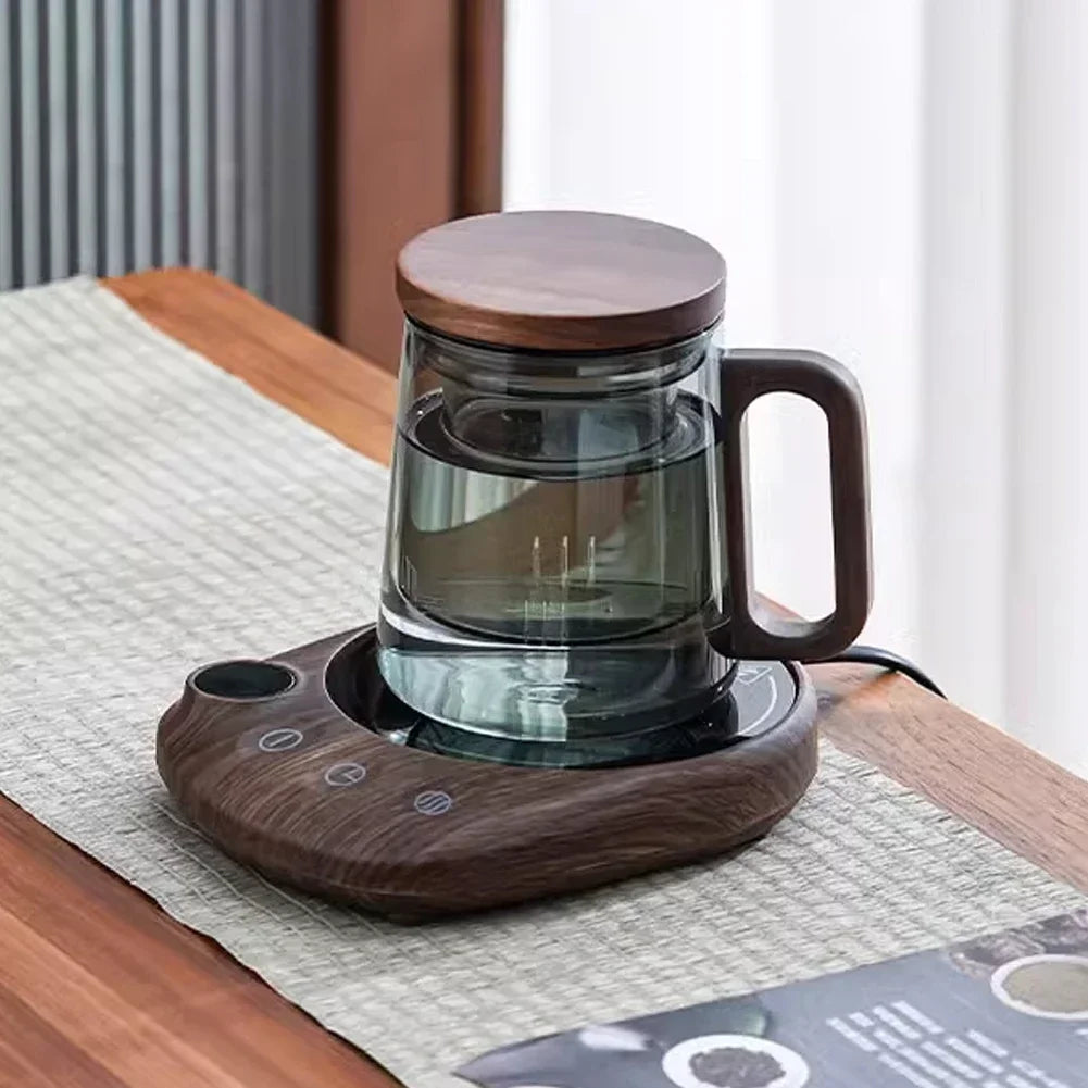 200W Electric Beverage Heating Plate Smart Milk Tea Coffee Cup Mug Warmer for Desk 5 Temperatures with Timer Automatic Shut Off