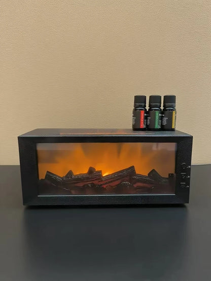 Air Humidifier &amp; Aroma Diffuser with Essential Oil, Aromatherapy Machine for Home, Room Fragrance Humidifier with Flame Night Li