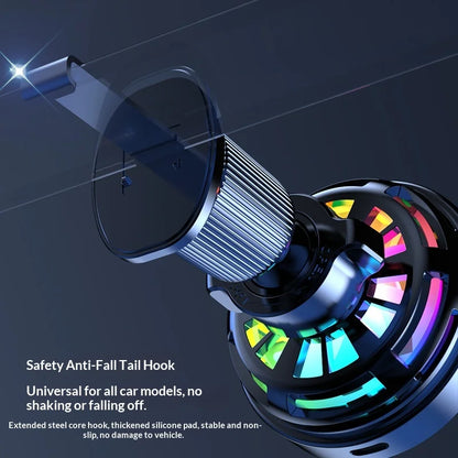 Qi2.2 25W Air-Cooling Car Magnetic Wireless Charger LED Light Phone Stand For Magsafe iPhone 17~12 Pro Max Fast Charging Station