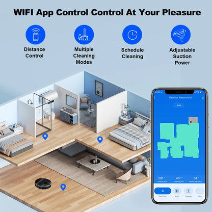   (promo code:   AEEU55 )Robot Vacuum Cleaner And Wet Mop 2-in-1 LIECTROUX N7S-U,Smart Mapping,WiFi App,4000Pa,BLDC Motor,Ideal for Pet Hair,Carpet,Floor