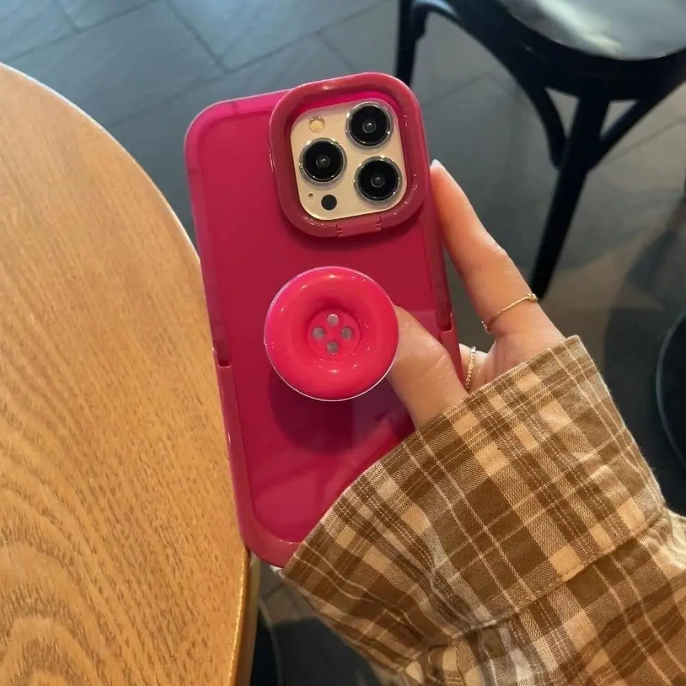 New 3D Simulated Button Phone Stand Cute Phone Grip Adhesive Retractable Phone Stand Adhesive Phone Stand