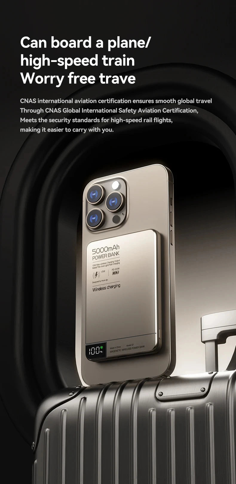 Travel Portable 10000mAh Wireless Magnetic PowerBank Fast Charging Ultra Capacity Digital External Battery PowerBank For Magsafe