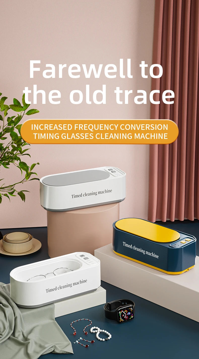 250mAh Ultrasonic Glasses Cleaning Machine Ultrasound Timed jewelry toothbrush High Frequency Ultrasonic Cleaner Bath 2026