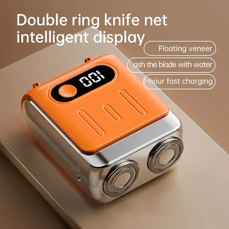 R20 Mini Electric Smart Shaver Shaver Digital Display Dual Blade Rechargeable Shaver Powerful Beard Trimmer Household Car Shaver