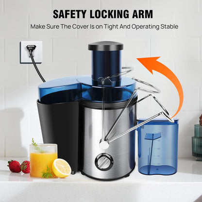 BRIEFNESS 400W Juicer ,2 Speed Electric Juicer Machines ,500ml Capacity, 65mm Wide Mouth Feed Chute for Fruit and Vegetables