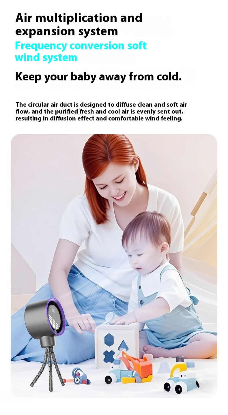 2025new fan ICE super cooling conductor desktop bedside variable frequency shaking head digital display octopus shaking head fan