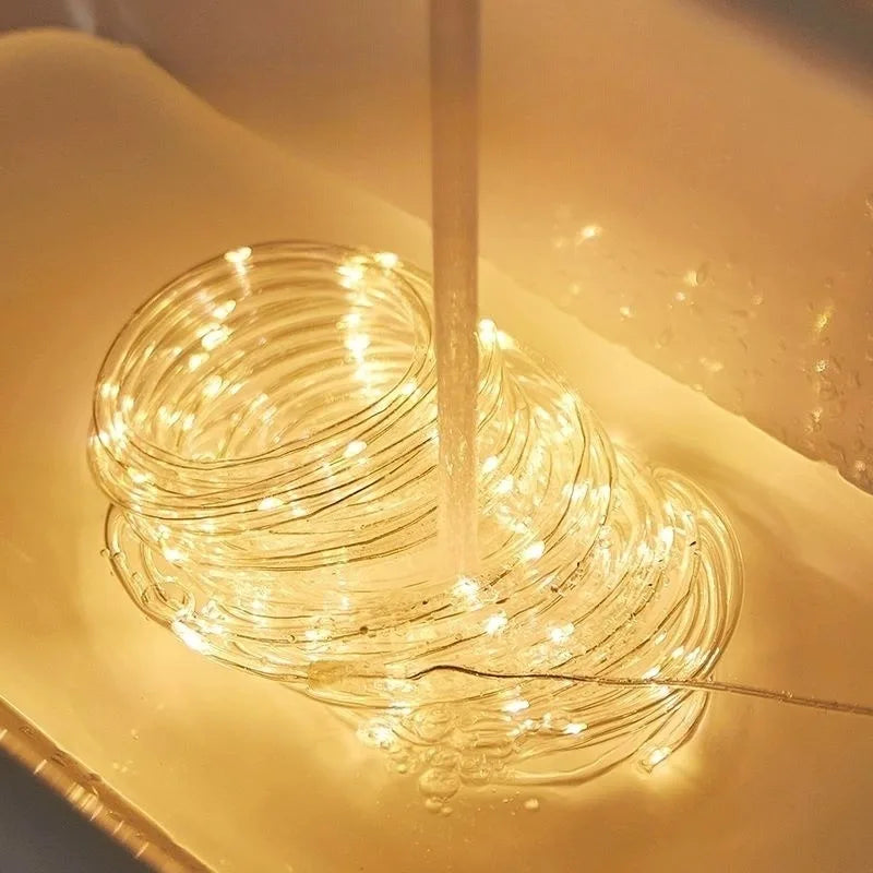 Solar Light String Tube Light Outdoor Atmosphere Light Small Color Light String Light Waterproof LED Courtyard