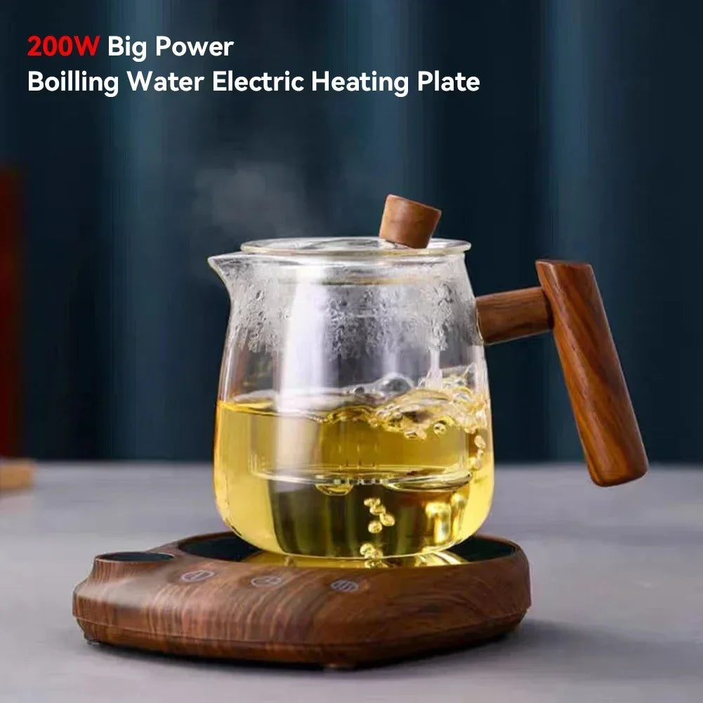 200W Electric Beverage Heating Plate Smart Milk Tea Coffee Cup Mug Warmer for Desk 5 Temperatures with Timer Automatic Shut Off
