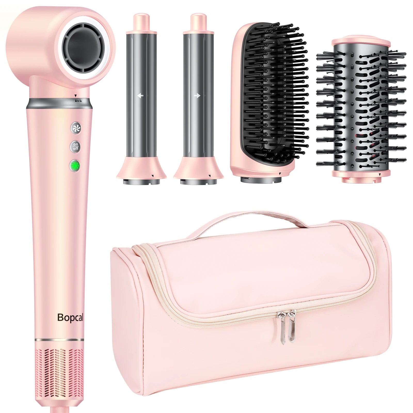 High Speed 5 in 1 Hair Dryer Hot Air Comb Set,Hair Brush Curling Iron Hair Straightener Styling Tool For Blow Dryer Gift Box