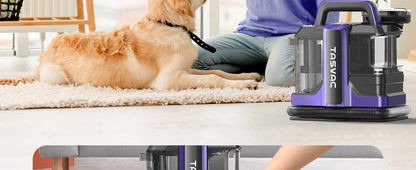 TASVAC C7 Portable Carpet &amp; Upholstery Cleaner Machine, Spot And Stain Deep Cleaner With Two Brushes &amp; Remover Formula For Pets,