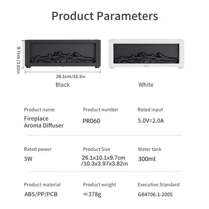 Upgraded 300ml Aroma Diffuser with 7-Color LED Flame Effect, Essential Oil Diffuser &amp; Air Humidifier, Remote &amp; Timer, Fragrance