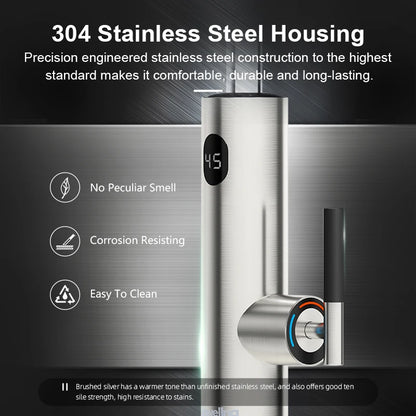 Briwellna Electric Water Heater Flowing Universal Spout Kitchen Faucet 2 in 1 Stainless Steel Electric Faucet 220V Heating Tap