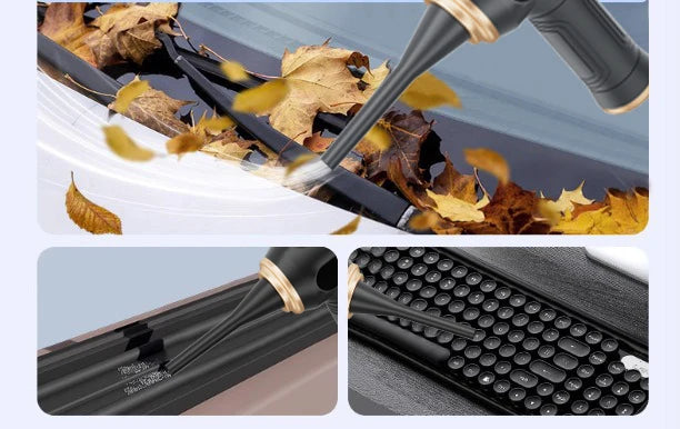 Powerful 2-in-1 Air Duster &amp; Vacuum, Handheld Cordless Cleaner with Digital Display for Electronics Car Home Office