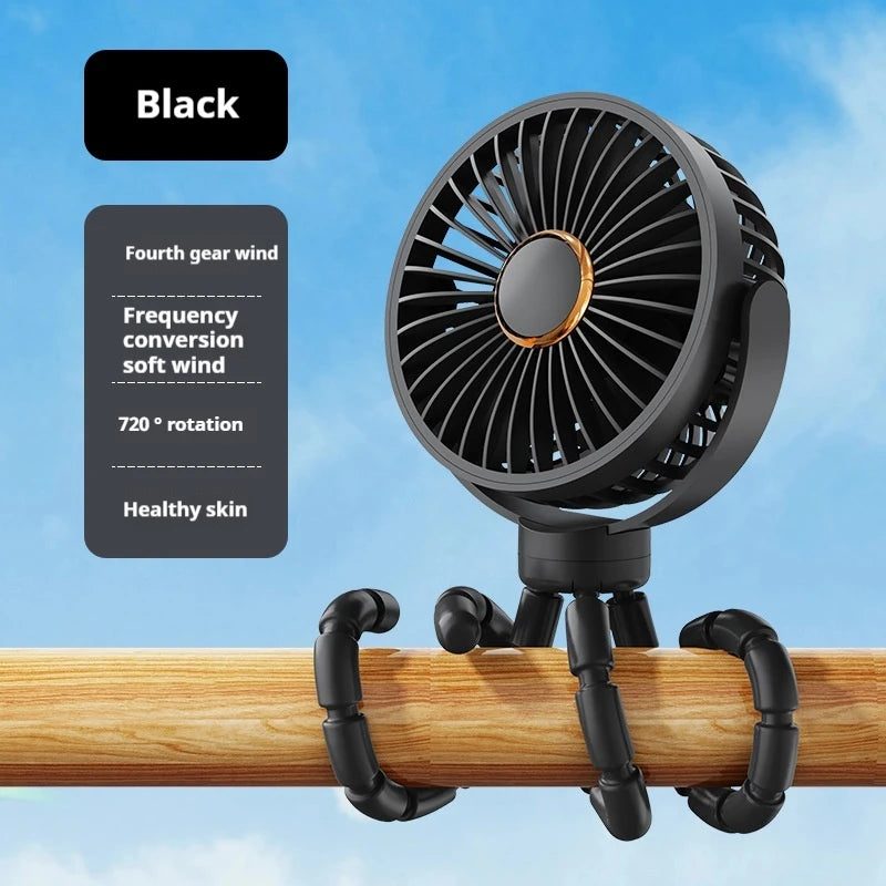 2025new fan ICE super cooling conductor desktop bedside variable frequency shaking head digital display octopus shaking head fan