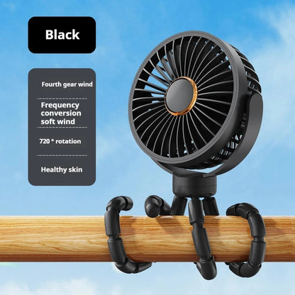 2025new fan ICE super cooling conductor desktop bedside variable frequency shaking head digital display octopus shaking head fan