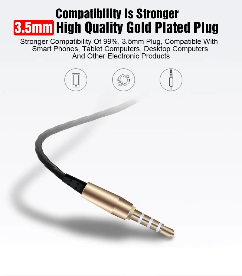 New Wired Headset In-Ear Headset For Android Phones 3.5MM In-Ear Geadset And Microphone Stereo Headset Universal Headset