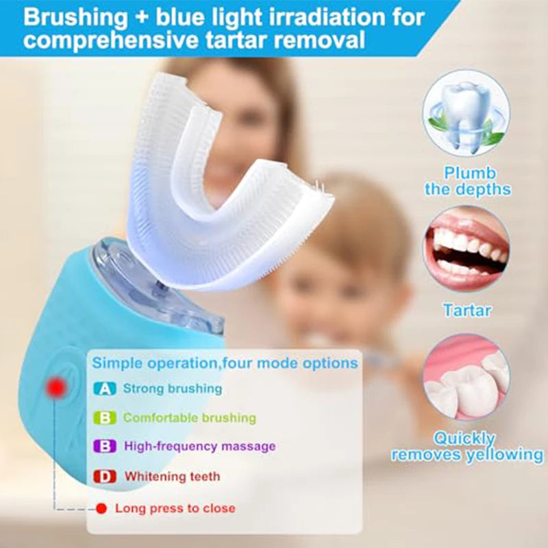 Electric U Shaped Type Toothbrush 360 Degrees Ultrasonic Children Adults Whitening Silicone Automatic Electric Toothbrush
