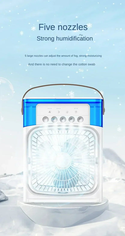 Super Cooling Desktop Small Fan Spray Air Conditioning Fan Cooling Miracle Air Cooler Dormitory Small USB Electric Fan Amagi