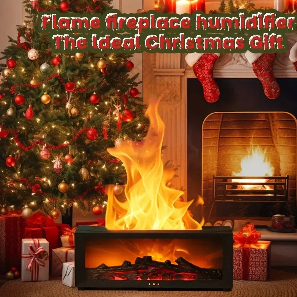 Upgraded 300ml Aroma Diffuser with 7-Color LED Flame Effect, Essential Oil Diffuser &amp; Air Humidifier, Remote &amp; Timer, Fragrance