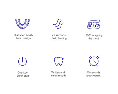 Electric U Shaped Type Toothbrush 360 Degrees Ultrasonic Children Adults Whitening Silicone Automatic Electric Toothbrush