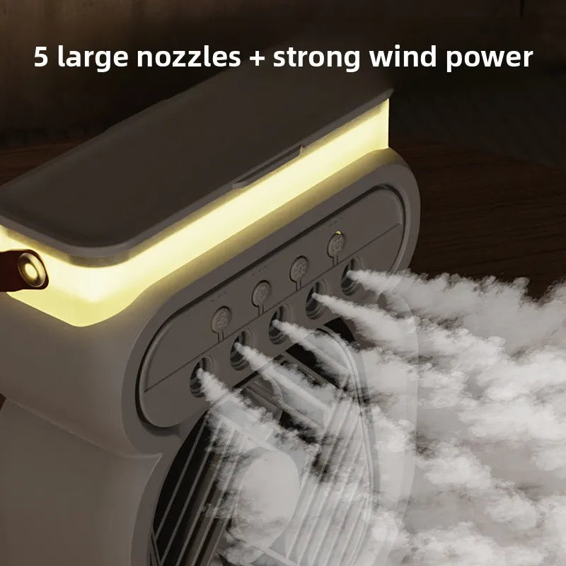 2025 USB Spray Fan Desktop Night Light Humidifier Outdoor Office Water Replenishment and Spray Fan in One Fan all the year round