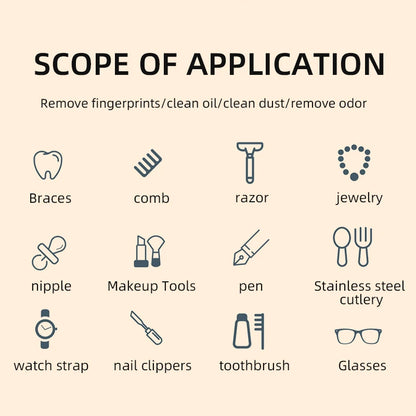 250mAh Ultrasonic Glasses Cleaning Machine Ultrasound Timed jewelry toothbrush High Frequency Ultrasonic Cleaner Bath 2026