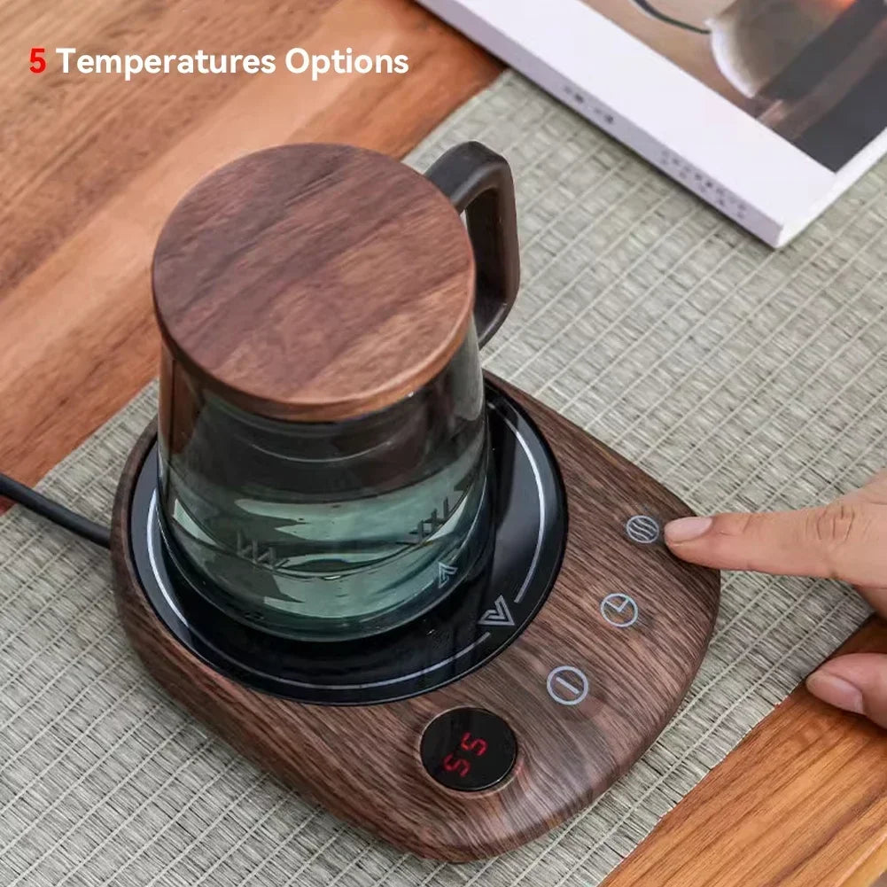 200W Electric Beverage Heating Plate Smart Milk Tea Coffee Cup Mug Warmer for Desk 5 Temperatures with Timer Automatic Shut Off