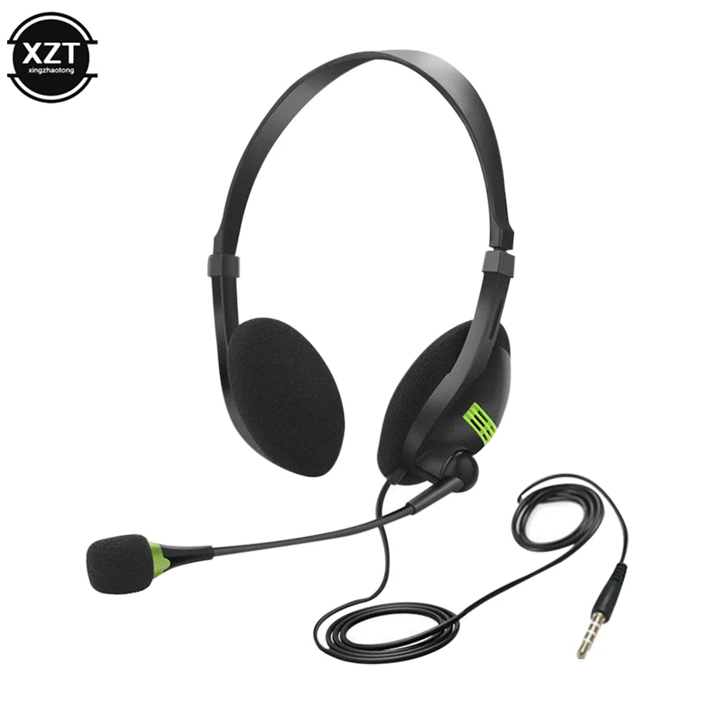 3.5mm Wired Headset Microphone Universal Computer Headset Wired Office Headset Microphone