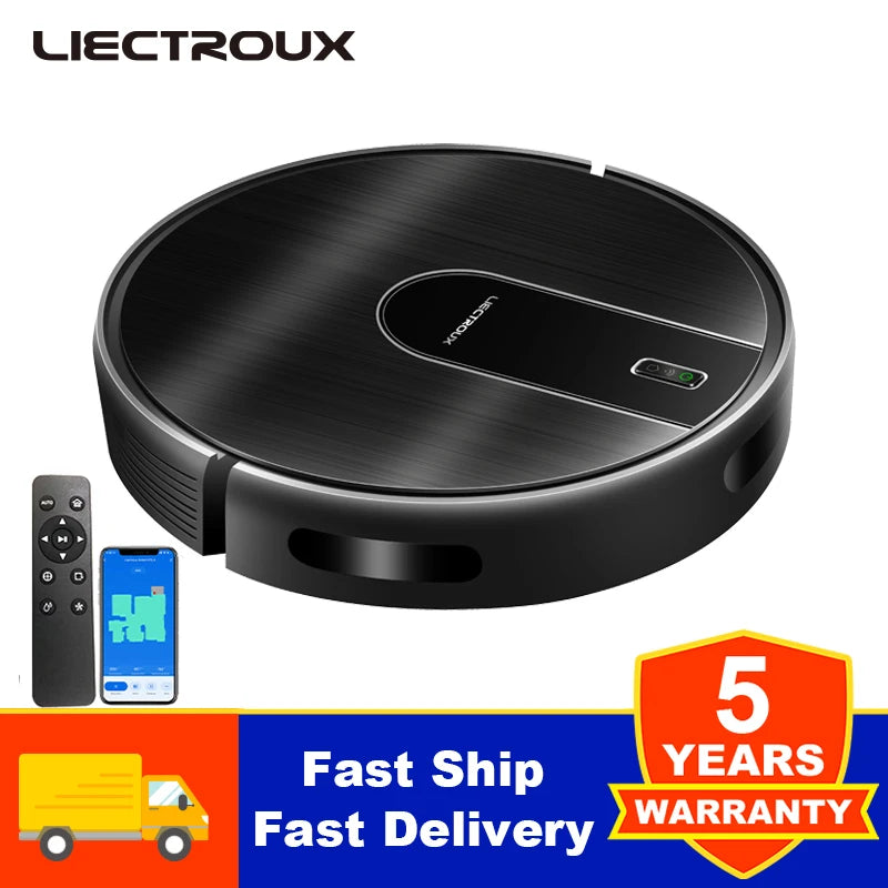   (promo code:   AEEU55 )Robot Vacuum Cleaner And Wet Mop 2-in-1 LIECTROUX N7S-U,Smart Mapping,WiFi App,4000Pa,BLDC Motor,Ideal for Pet Hair,Carpet,Floor