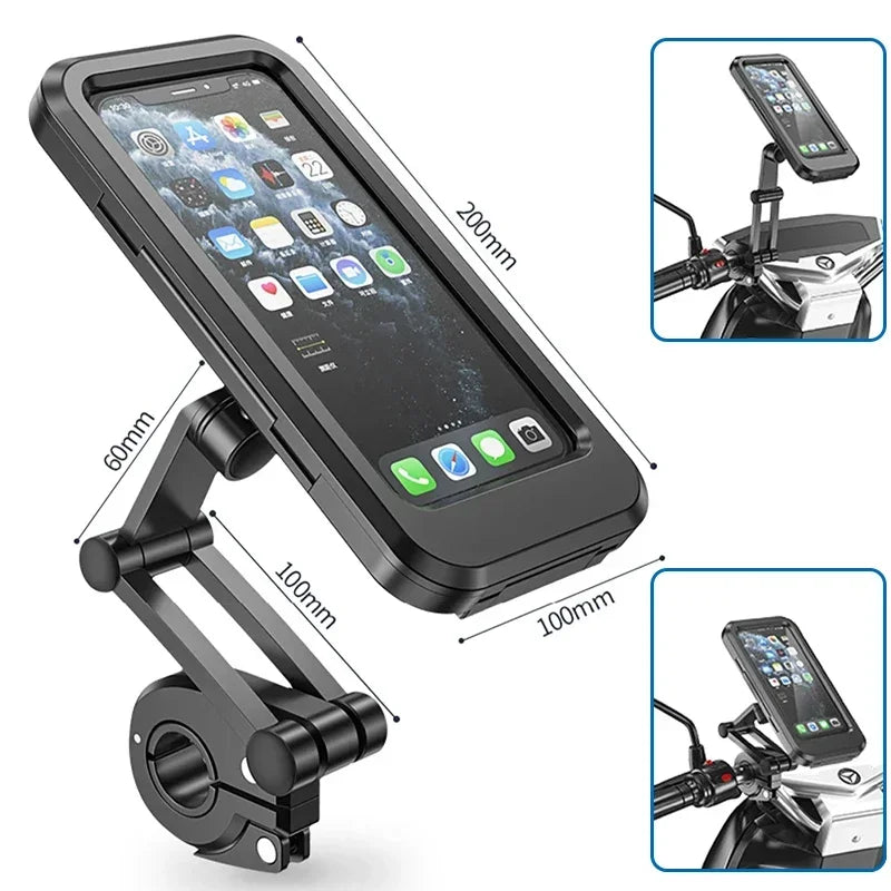 2024 New Motorcycle Phone Stand Waterproof Universal Bicycle Rotation 360 ° Adjustable Motorcycle Phone Stand