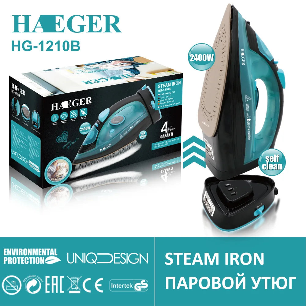Steam Iron for Clothes,220V 2400W Handheld Electric Iron ,Wireless, Adjustable Temperature,Titanium Infused Ceramic Soleplate