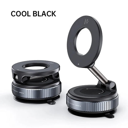 360° foldable vacuum magnetic phone stand, magnetic car phone stand, hands-free suction cup phone stand, smooth surface