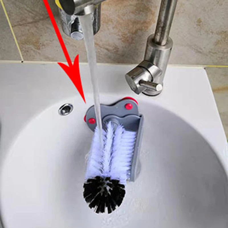 Double-Headed Glass Cleaner Sink Cup Brush Sucker Kitchen Cleaning Supplies Rotating Wine Bottle Cleaner Cup Scrubber