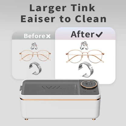 Ultrasonic 55KHZ Cleaning Machine Soundwave Technology Deep Cleaning Appliance for Glasses Dentures Jewelry Makeup Brushes