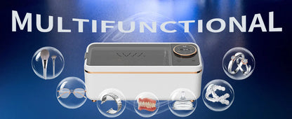 Ultrasonic 55KHZ Cleaning Machine Soundwave Technology Deep Cleaning Appliance for Glasses Dentures Jewelry Makeup Brushes