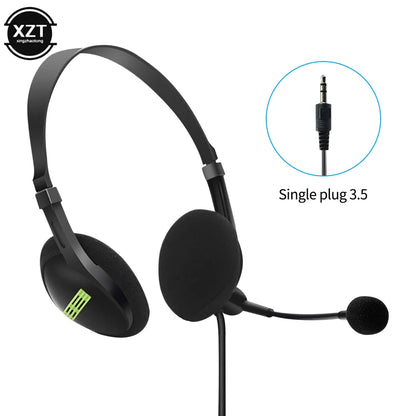 3.5mm Wired Headset Microphone Universal Computer Headset Wired Office Headset Microphone