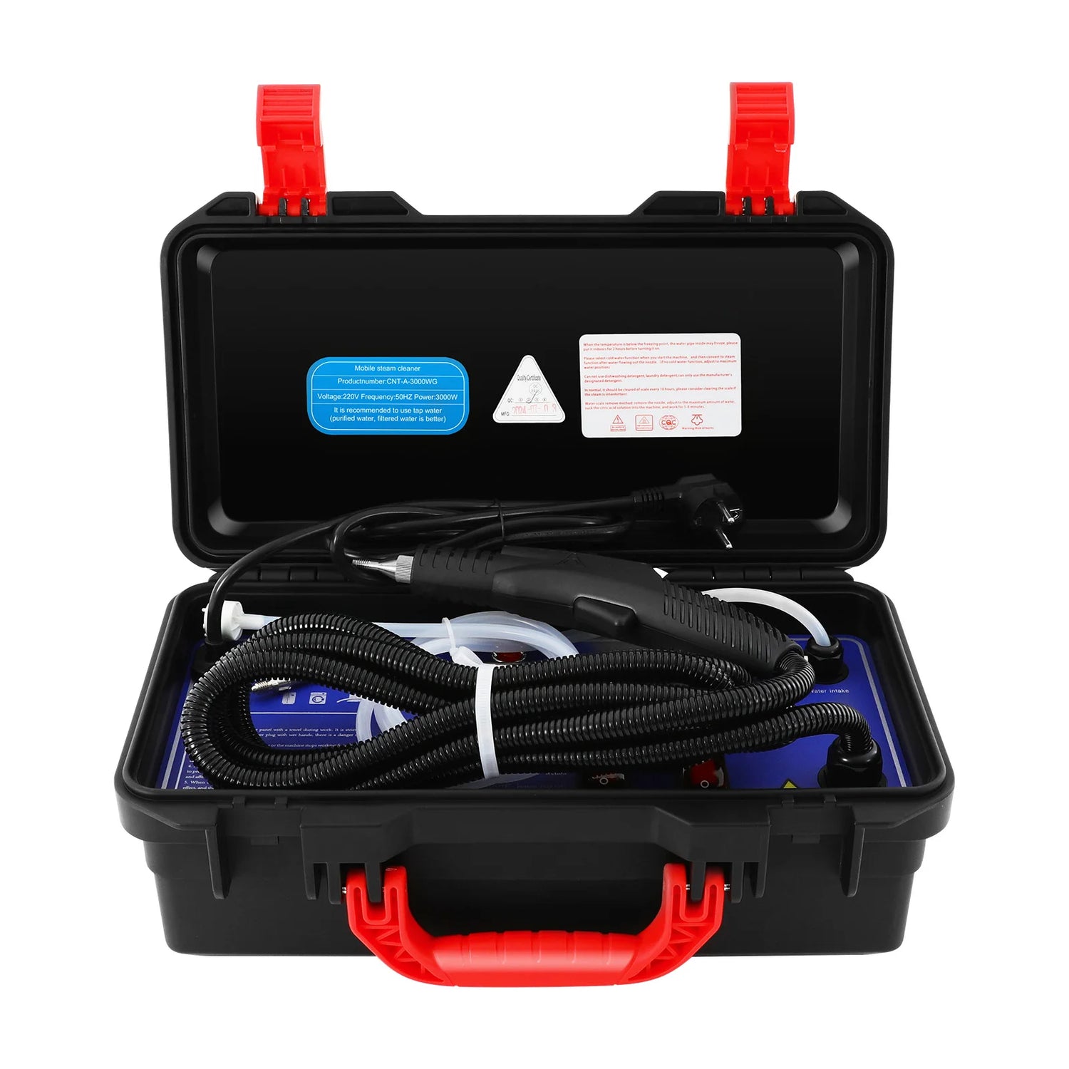 3000W Steam Cleaner 3-3.5Bar Pressure 6-Gear Adjustable IPX4 Waterproof with Brushes for Home Kitchen Cleaning