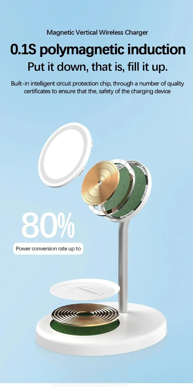 Upgraded 30W Magnetic 2 in 1 Wireless Charger Stand For iPhone 16-12 Pro Max AirPod Pro Fast Phone Charging Station Holder