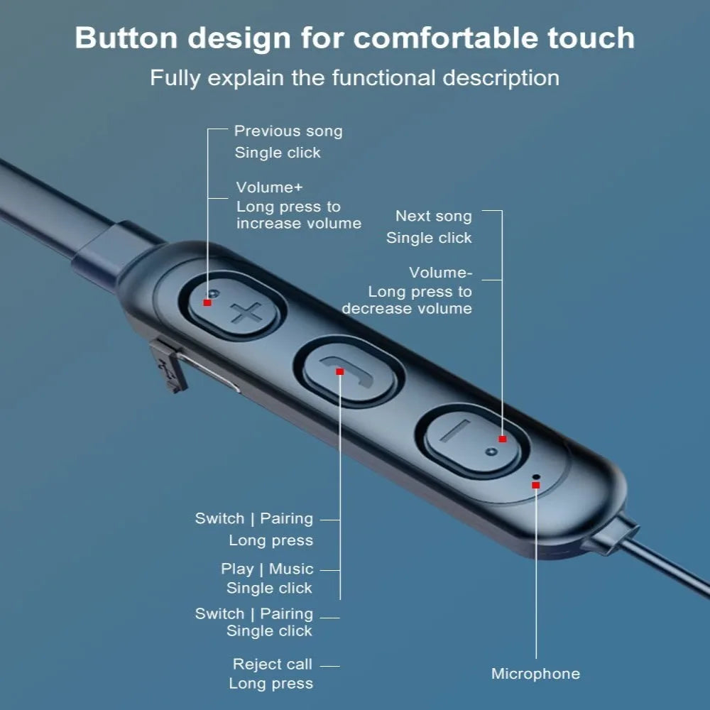 Wireless Neckband Sports Earphone Bluetooth 5.0 Earphones With Mic Bluetooth Earphone Bluetooth Headphone Bluetooth Headset