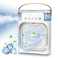2025 5-Port Mist Fan - Desk Fan with Oscillation, Cooling, Aromatherapy, Colorful LED Lights, and Timer