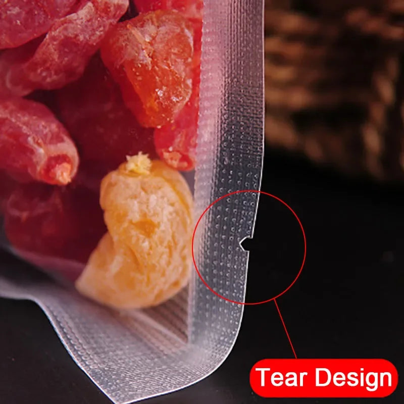 Food Vacuum Sealer Bags 100pcs for Kitchen Sous Vide Food Saver Storage Bag BPA-Free Vacuum Package Bags Kitchen Tool