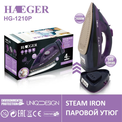 Steam Iron for Clothes,220V 2400W Handheld Electric Iron ,Wireless, Adjustable Temperature,Titanium Infused Ceramic Soleplate
