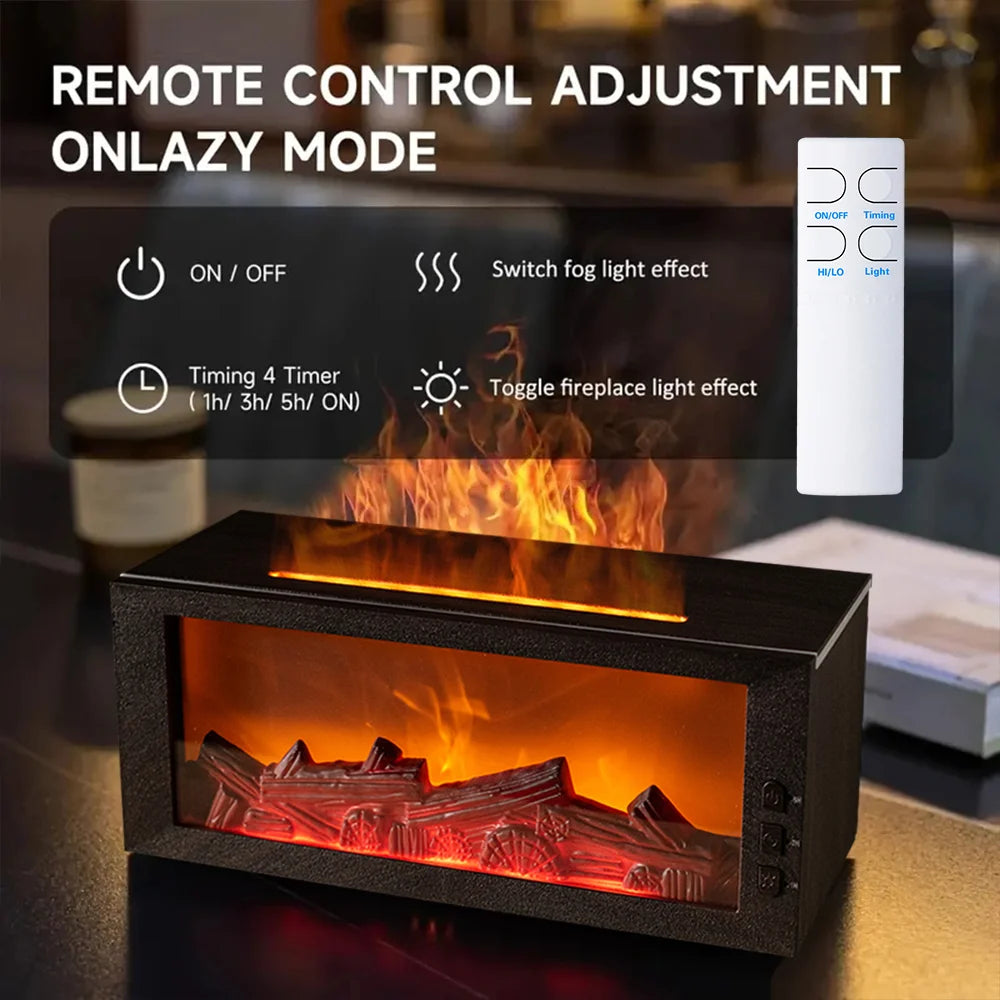 Air Humidifier &amp; Aroma Diffuser with Essential Oil, Aromatherapy Machine for Home, Room Fragrance Humidifier with Flame Night Li