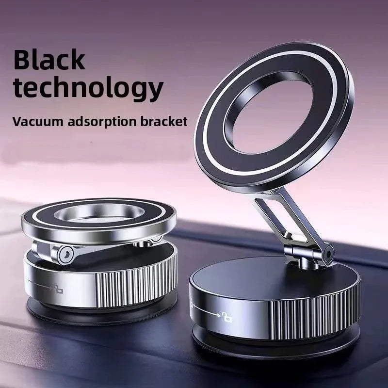 360° foldable vacuum magnetic phone stand, magnetic car phone stand, hands-free suction cup phone stand, smooth surface