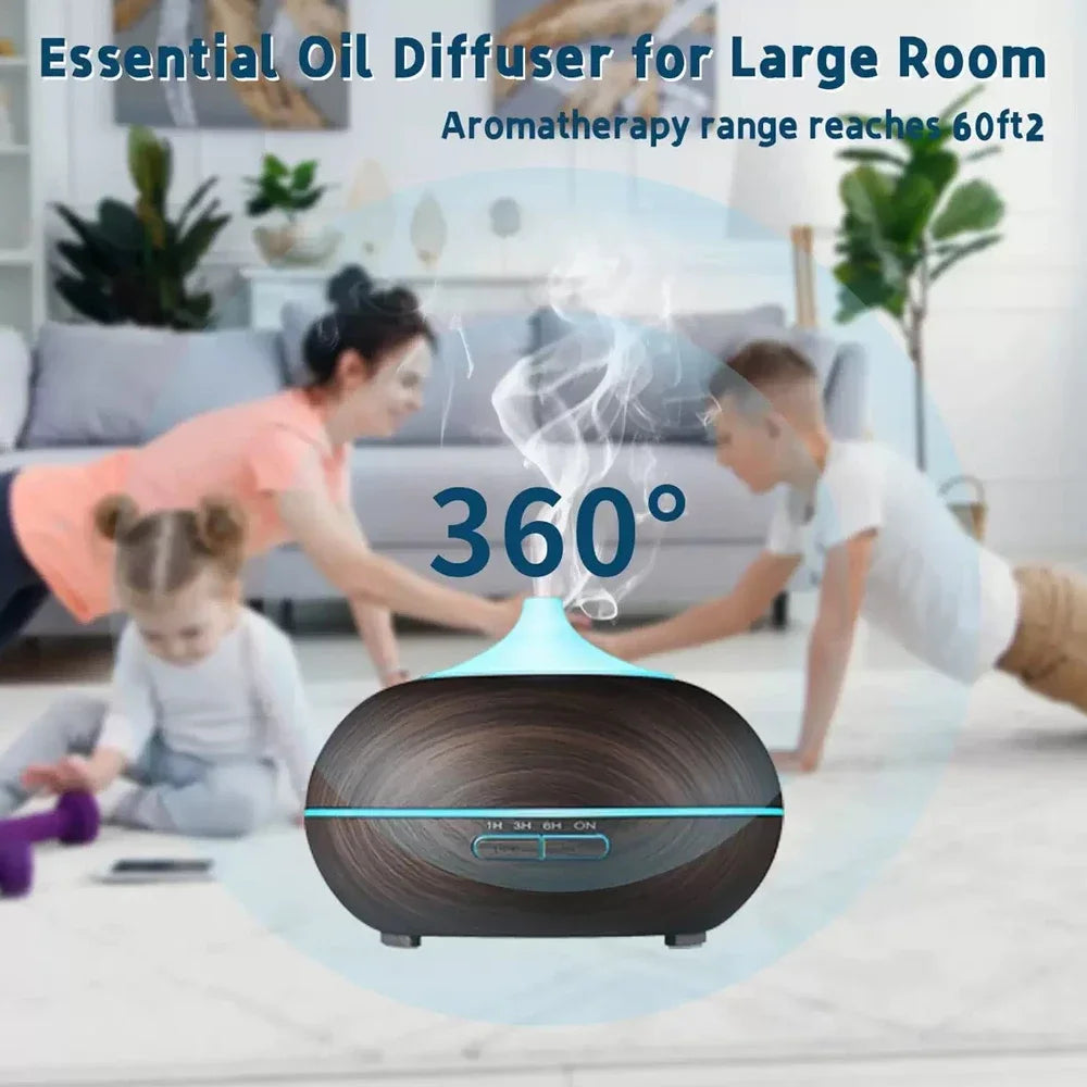 Essential Oil Diffuser 550ml  Ultrasonic Aromatherapy Humidifier with Auto Shut Off, 4 Timers, for Home, Bedroom, Living Room