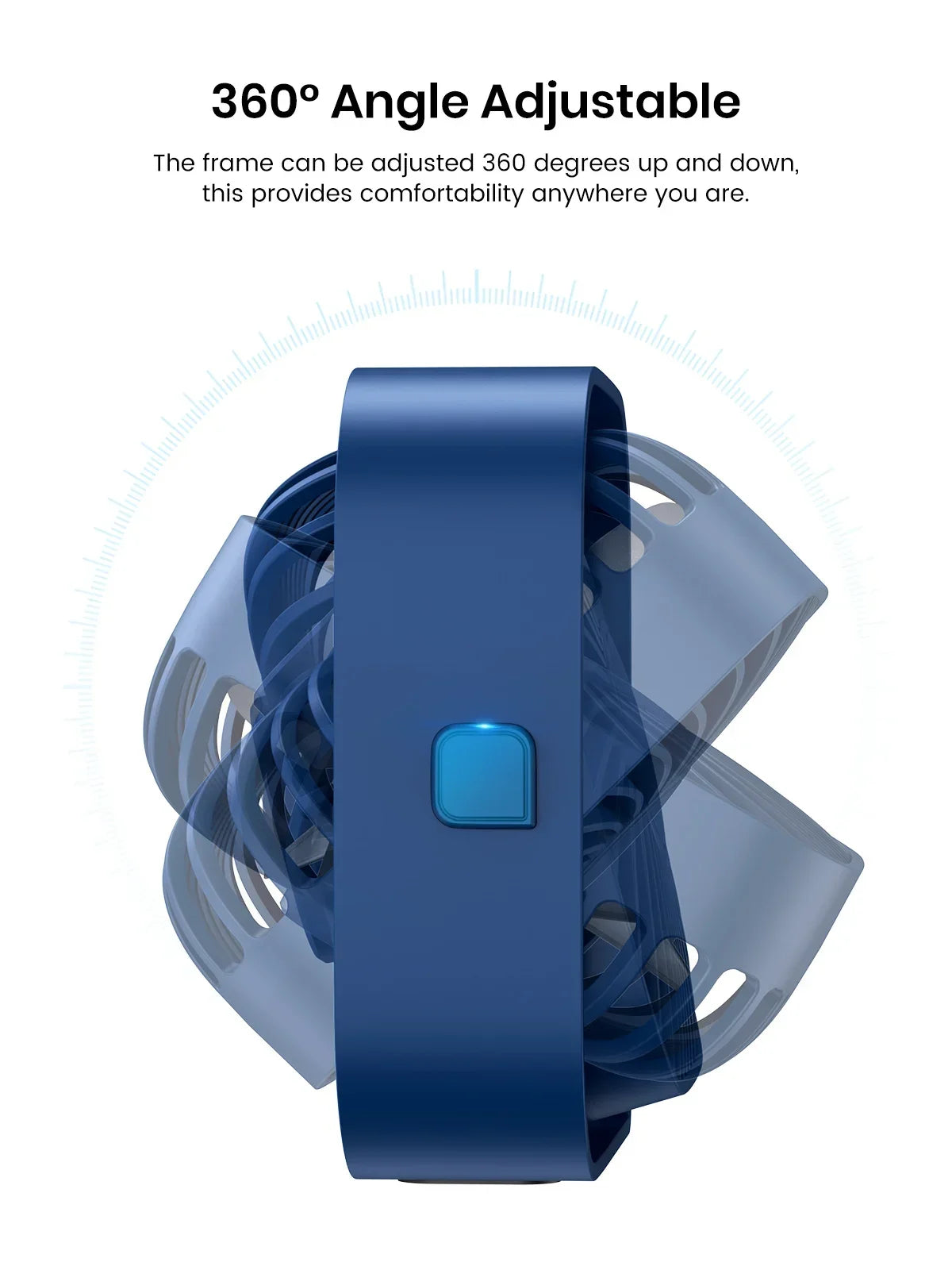 USB Desk Fan Strong Airflow &amp; Quiet Operation 3 Speed Wind Mini Table Fan 360° Rotatable Head for Home Office Bedroom Table