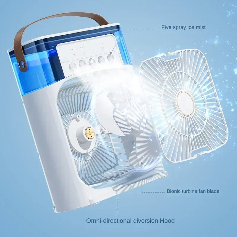 Super Cooling Desktop Small Fan Spray Air Conditioning Fan Cooling Miracle Air Cooler Dormitory Small USB Electric Fan Amagi